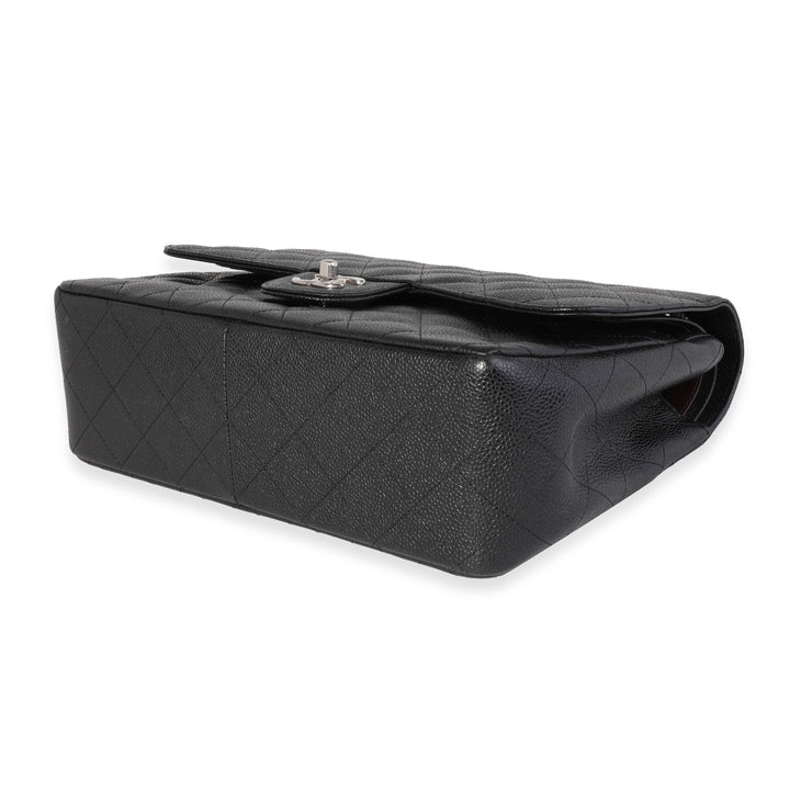 Chanel Black Quilted Caviar Jumbo Classic Double New Bag