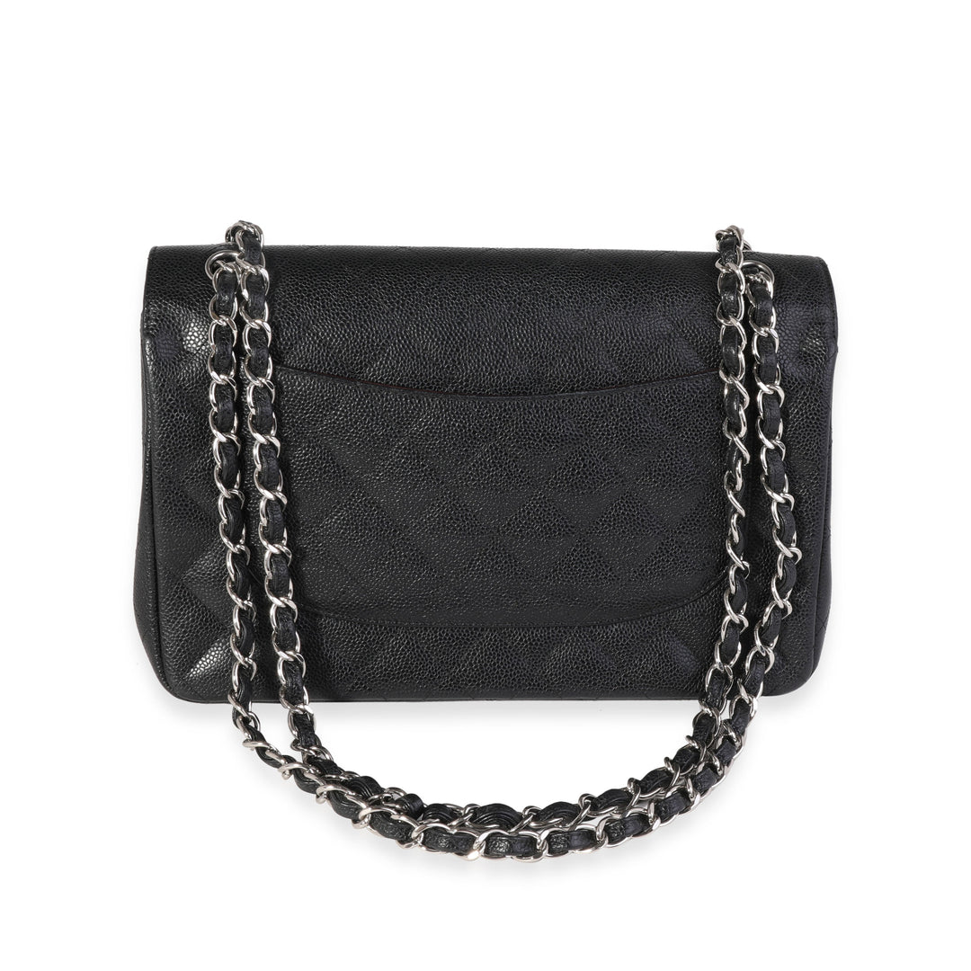 Chanel Black Quilted Caviar Jumbo Classic Double New Bag