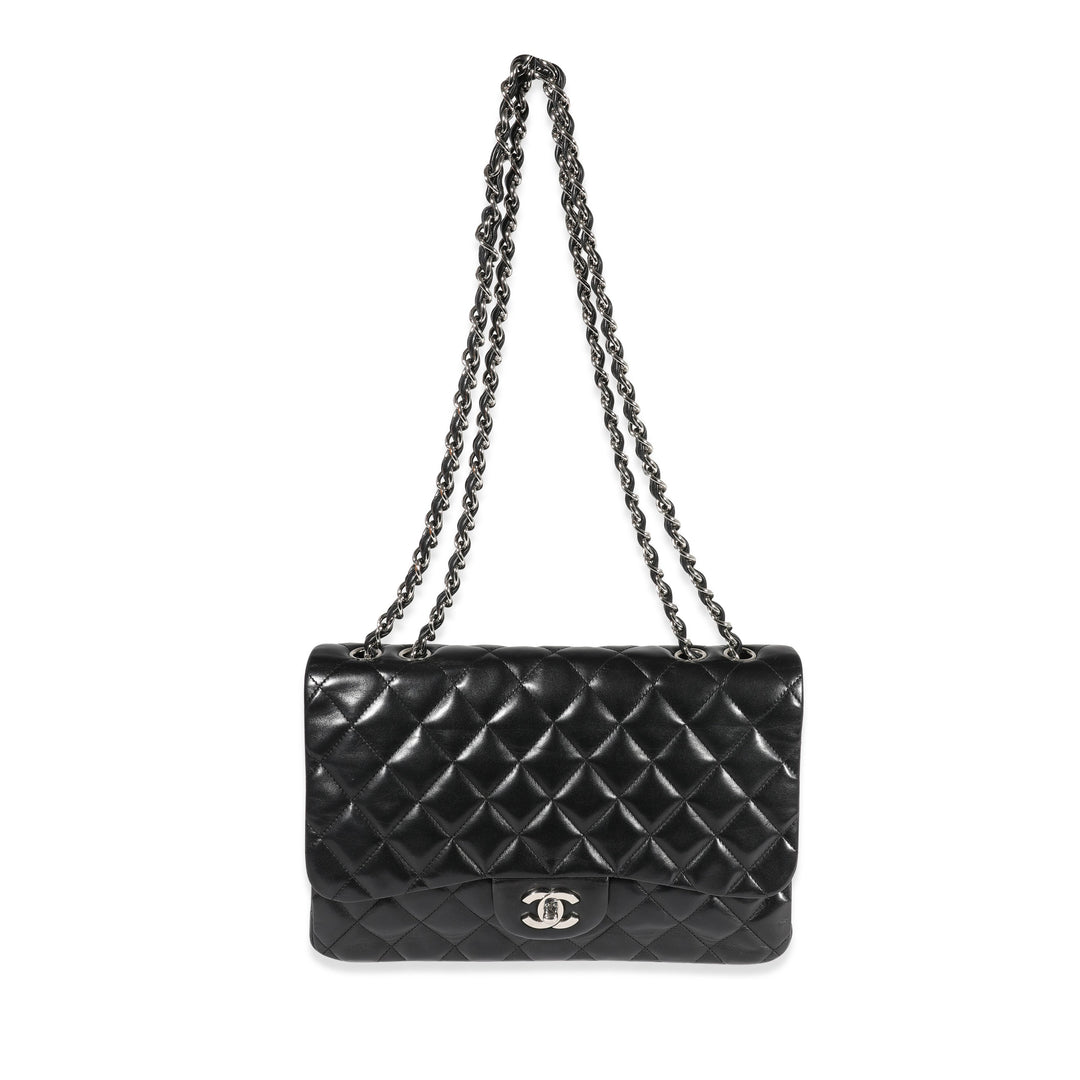 Chanel Black Quilted Lambskin Jumbo Classic Single New Bag