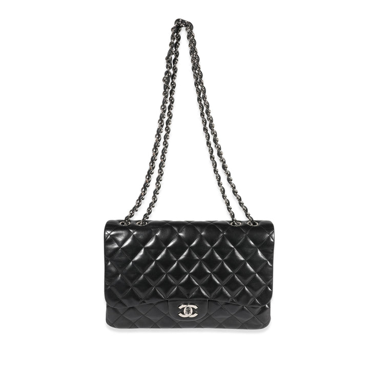 Chanel Black Quilted Lambskin Jumbo Classic Single New Bag