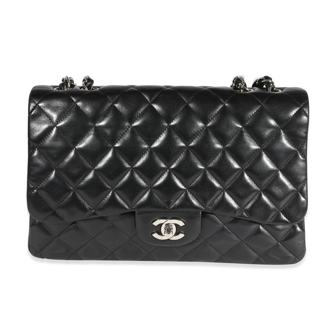 Chanel Black Quilted Lambskin Jumbo Classic Single New Bag