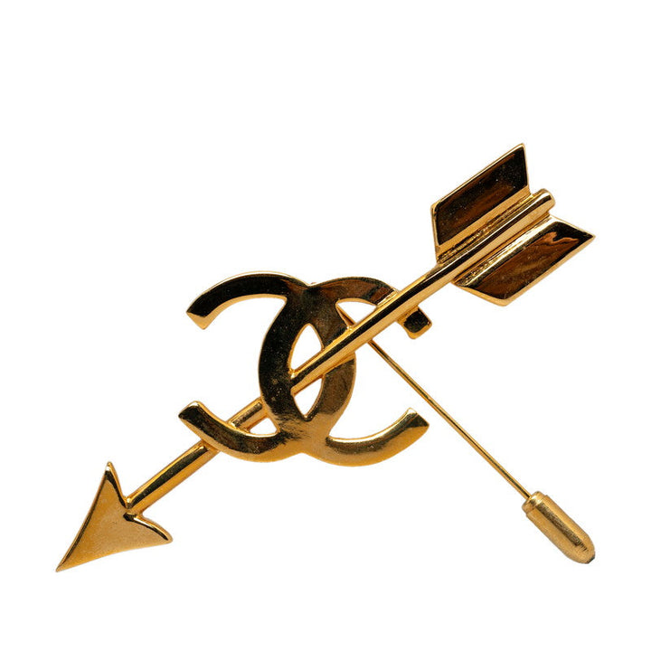 Top Quality Chanel Vintage Cocomark Arrow Arrow Motif Brochure Gold Makeup  CHANEL