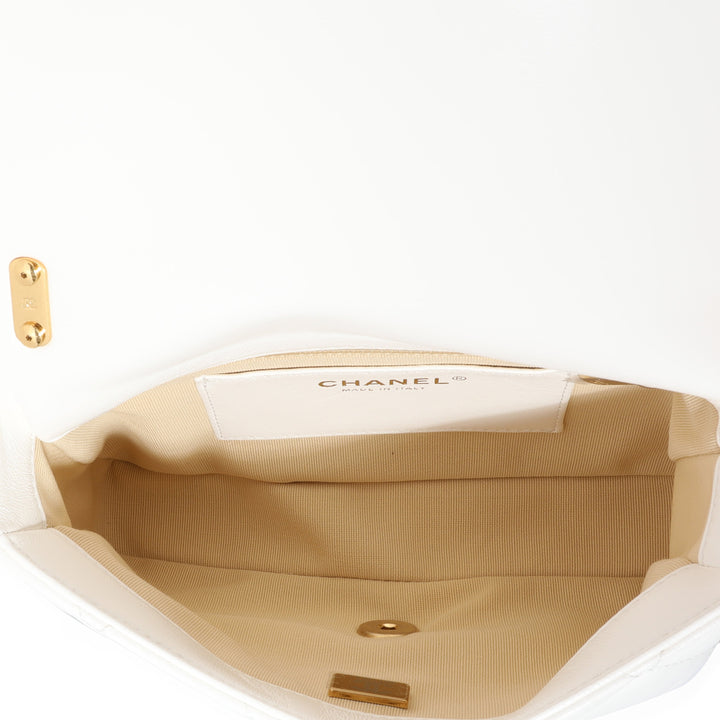 Chanel White Quilted Lambskin Small Funky Town New Bag