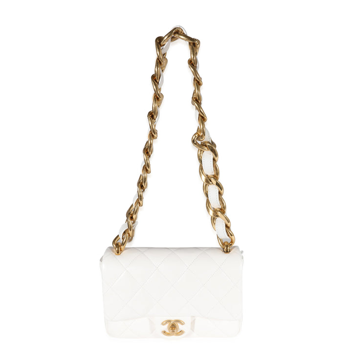 Chanel White Quilted Lambskin Small Funky Town New Bag