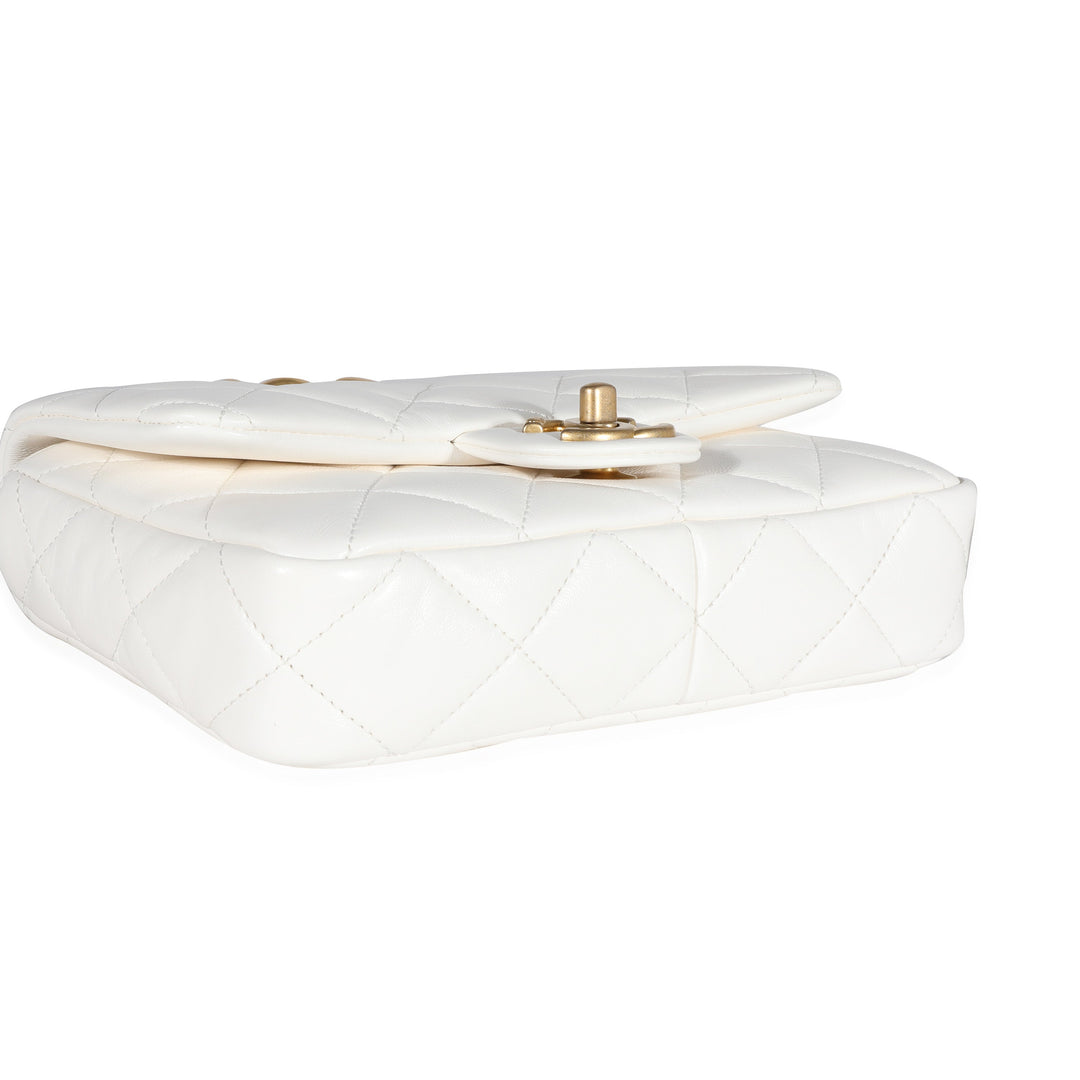 Chanel White Quilted Lambskin Small Funky Town New Bag