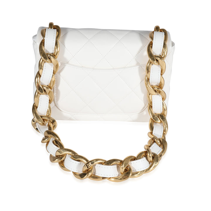 Chanel White Quilted Lambskin Small Funky Town New Bag