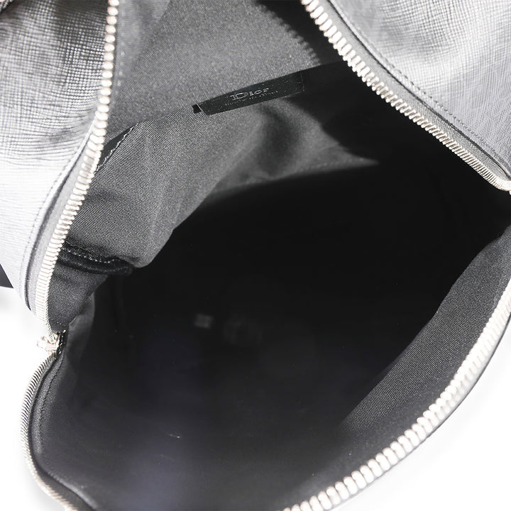 CHRISTIAN Top quality Dior Homme Black Coated Canvas Late Night Backpack