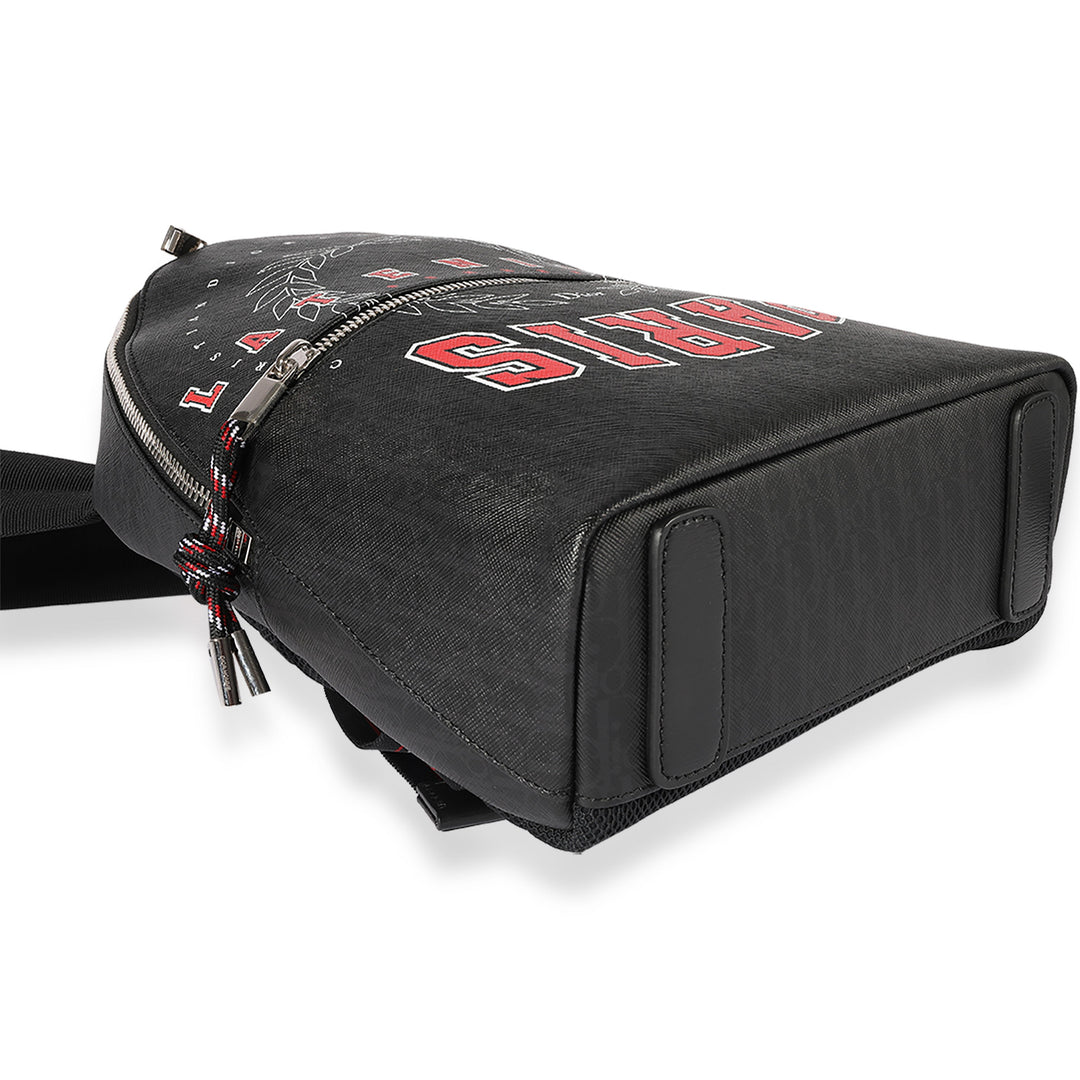 CHRISTIAN Top quality Dior Homme Black Coated Canvas Late Night Backpack