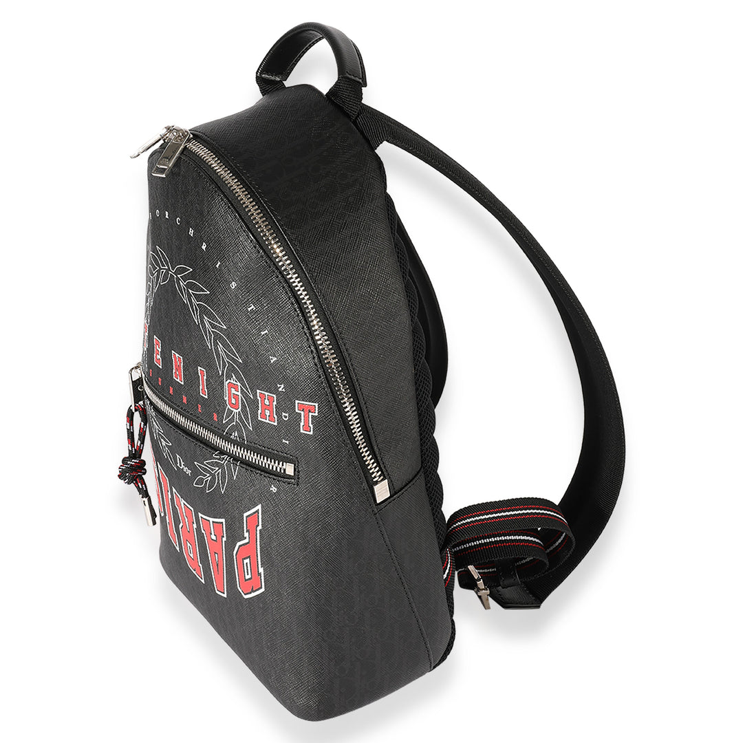CHRISTIAN Top quality Dior Homme Black Coated Canvas Late Night Backpack