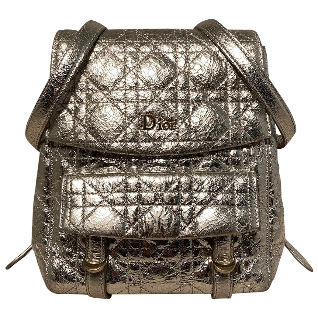 Top quality Dior Stardust Silver Leather Backpack