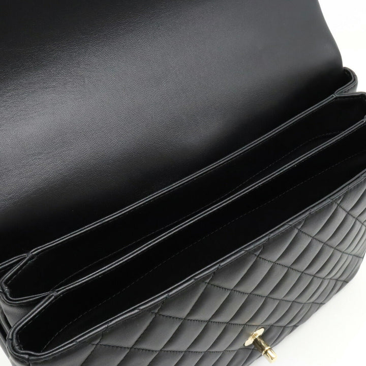 Chanel Lambskin Top Handle Matelasse Coco Mark Handbag