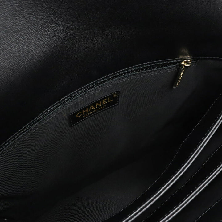 Chanel Lambskin Top Handle Matelasse Coco Mark Handbag