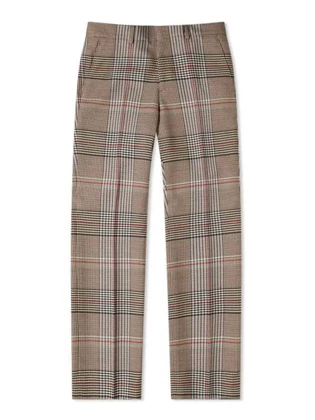 Burberry Tartan Check Tailored Straight Pants Beige
