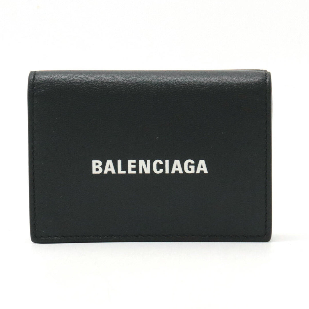 Top Quality Balenciaga Everyday Mini Wallet Leather Black