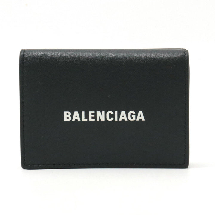 Top Quality Balenciaga Everyday Mini Wallet Leather Black