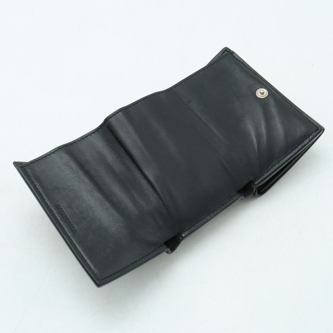 Top Quality Balenciaga Everyday Mini Wallet Leather Black