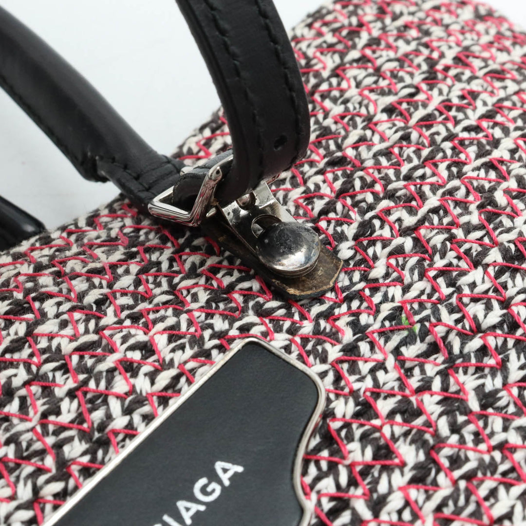 Top Quality Balenciaga Zigzagger Mini Cabas Handbag Cotton Leather