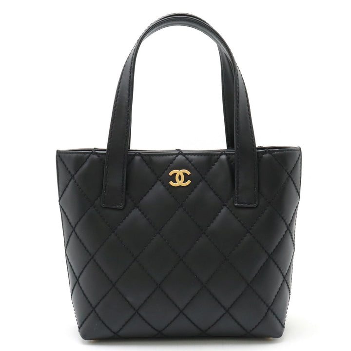 Top Quality Chanel Wild Stitch Leather Tote Bag Black