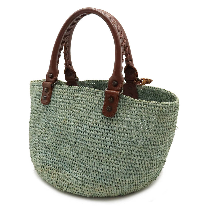 Top Quality Balenciaga Straw Leather Tote Bag