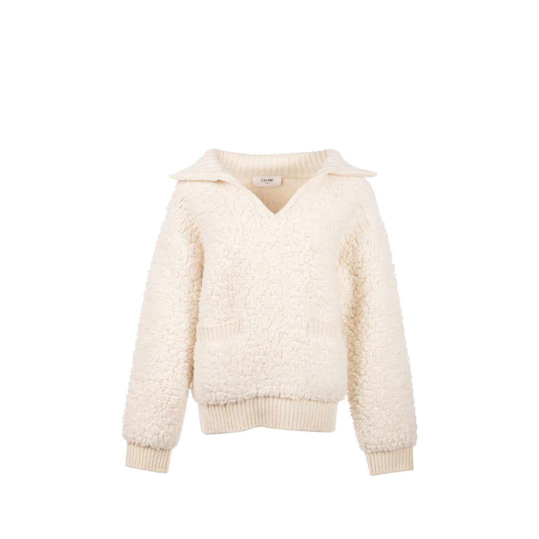 Celine size XS sweater Laine/Alpaga/Soie White