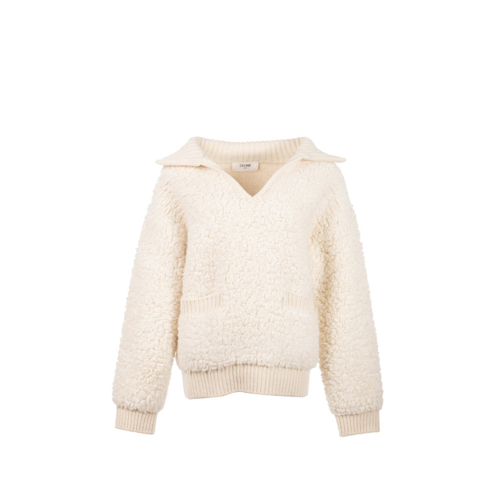 Celine size XS sweater Laine/Alpaga/Soie White