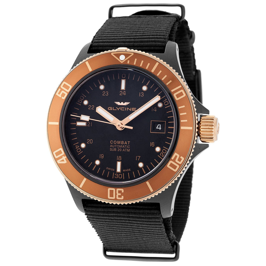 title:Glycine Men's GL0173 Combat Sub 42 42mm Automatic Watch;color:Black
