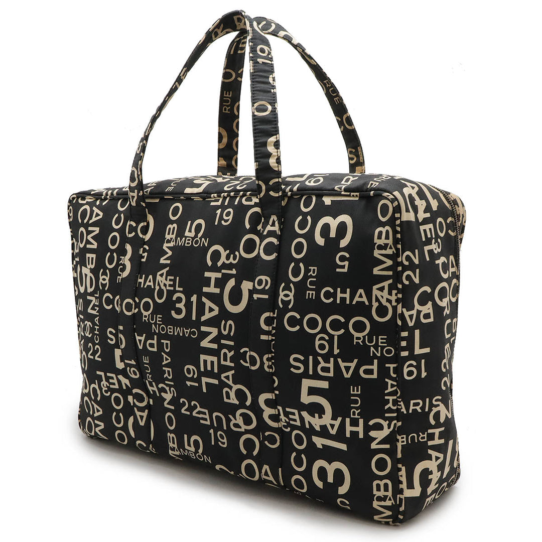 Top Quality Chanel Canvas Logo Boston Tote Bag