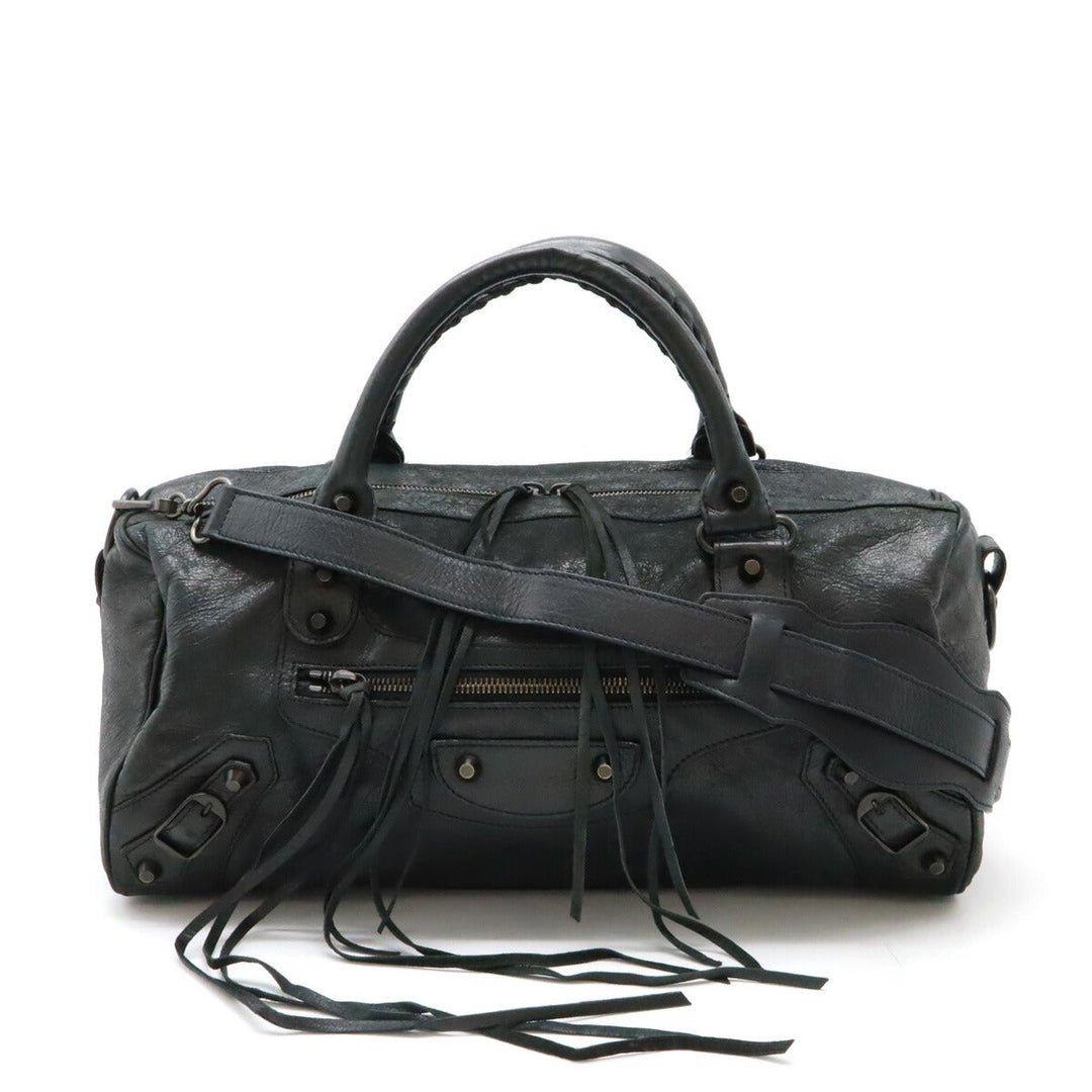 Top Quality Balenciaga The Twiggy Leather Handbag Dark Gray