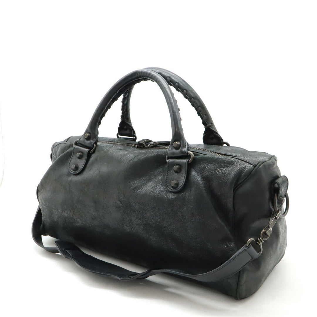 Top Quality Balenciaga The Twiggy Leather Handbag Dark Gray