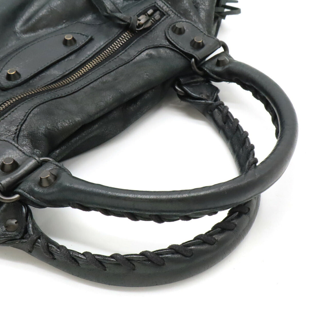 Top Quality Balenciaga The Twiggy Leather Handbag Dark Gray