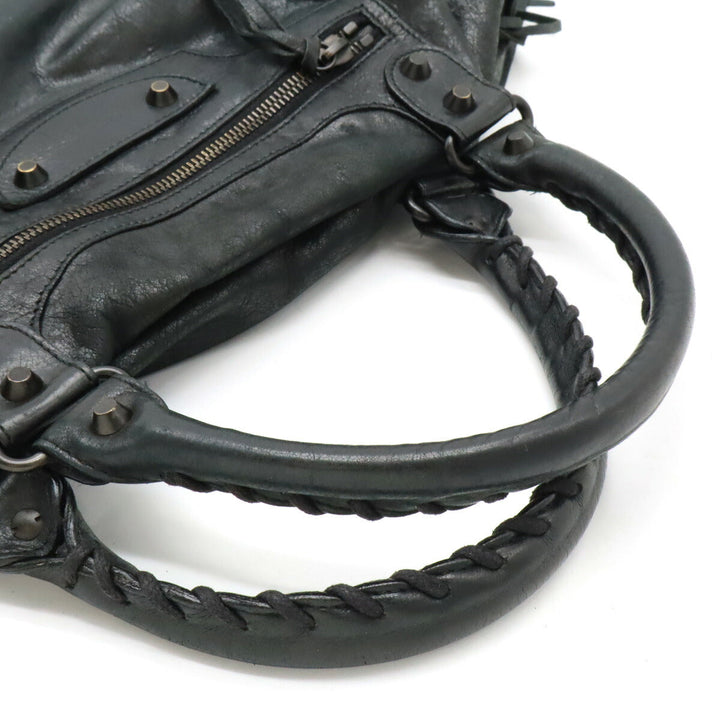 Top Quality Balenciaga The Twiggy Leather Handbag Dark Gray