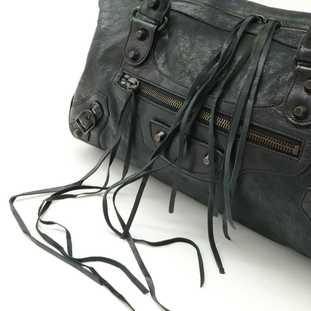 Top Quality Balenciaga The Twiggy Leather Handbag Dark Gray