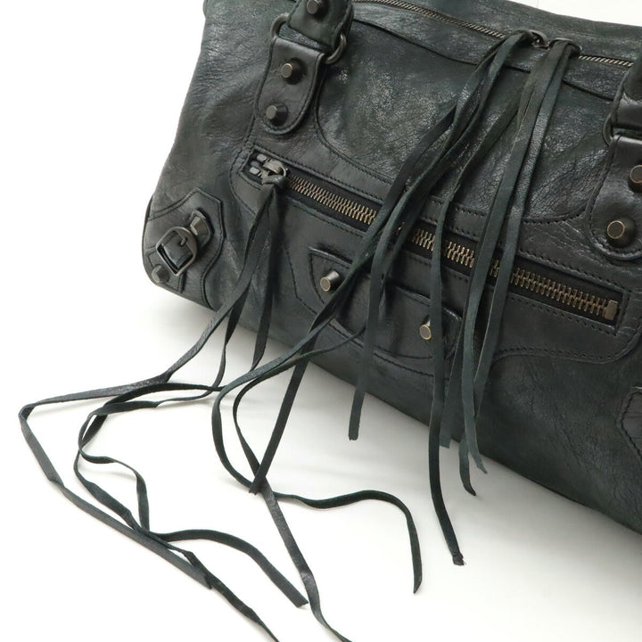 Top Quality Balenciaga The Twiggy Leather Handbag Dark Gray