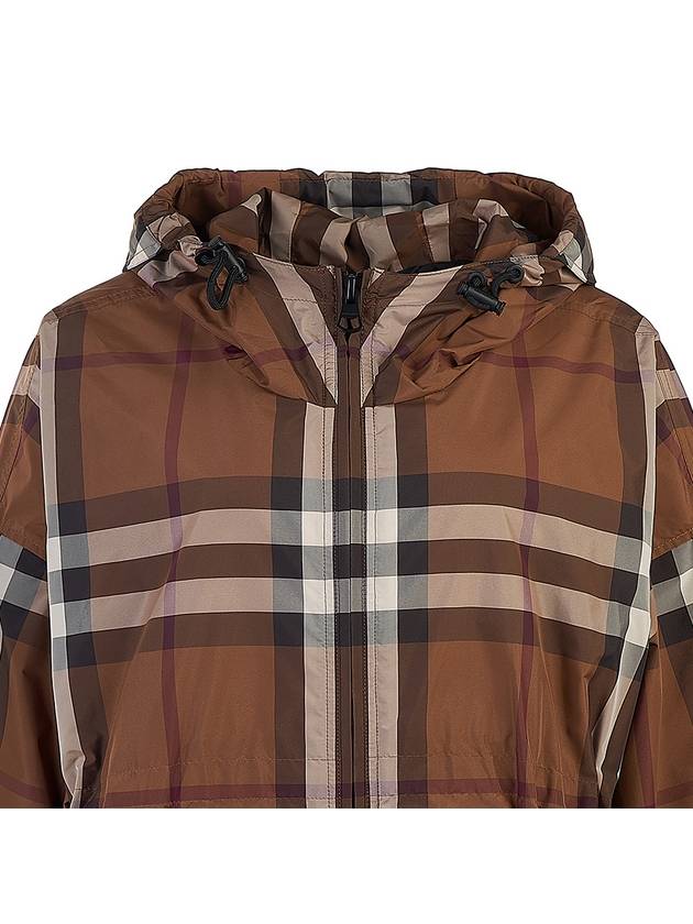 Burberry Check Hooded Jacket Dark Birch Brown