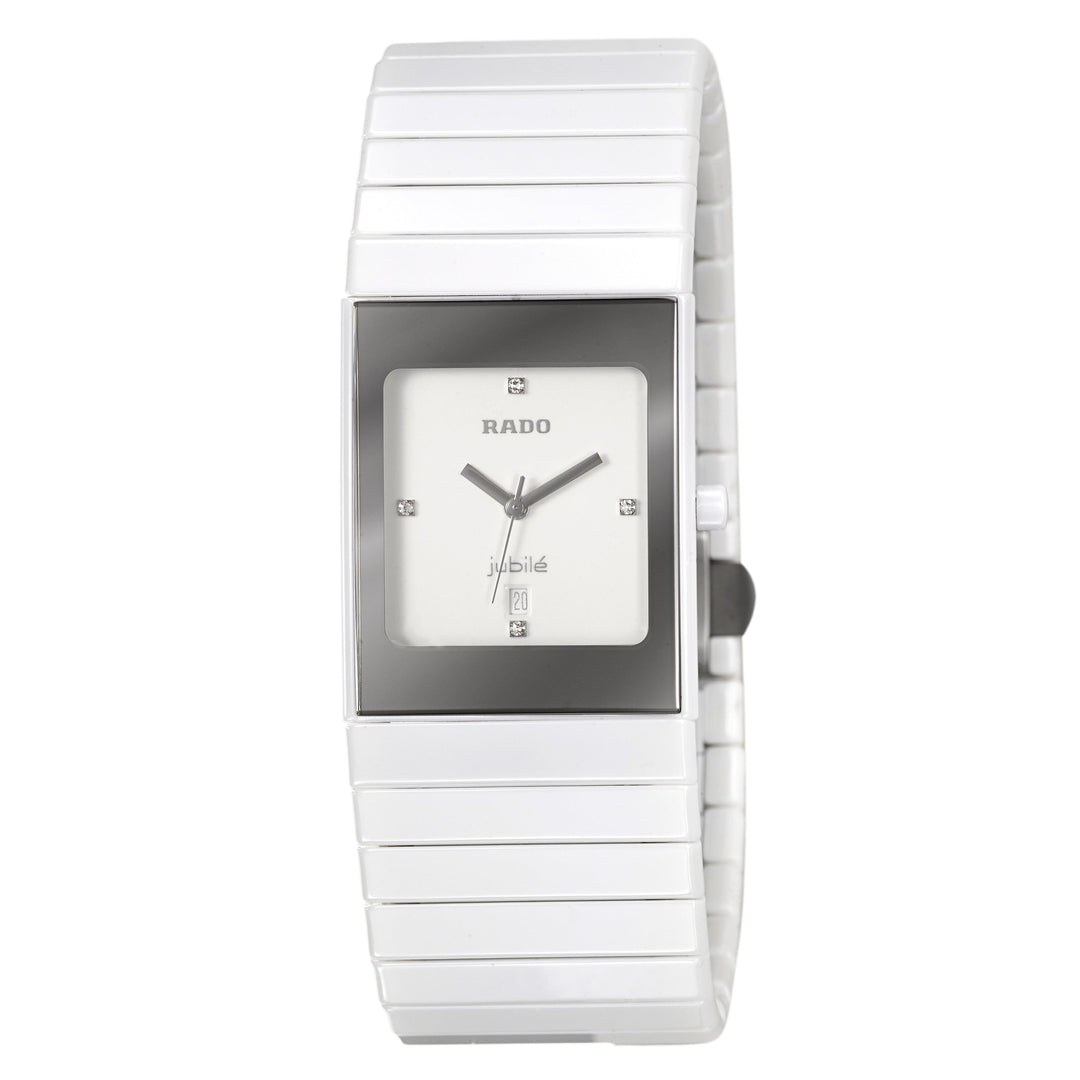 title:Rado Women's R21982702 Ceramica 27mm White Dial Ceramic Watch;color:White Dial White Band