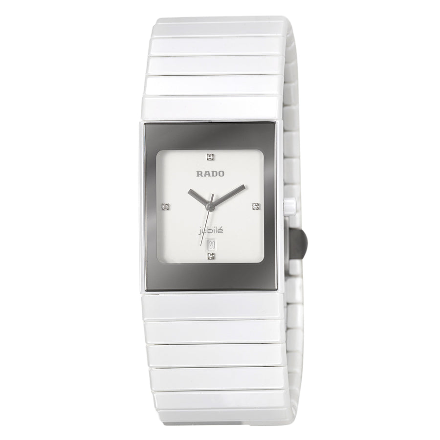 title:Rado Women's R21982702 Ceramica 27mm White Dial Ceramic Watch;color:White Dial White Band