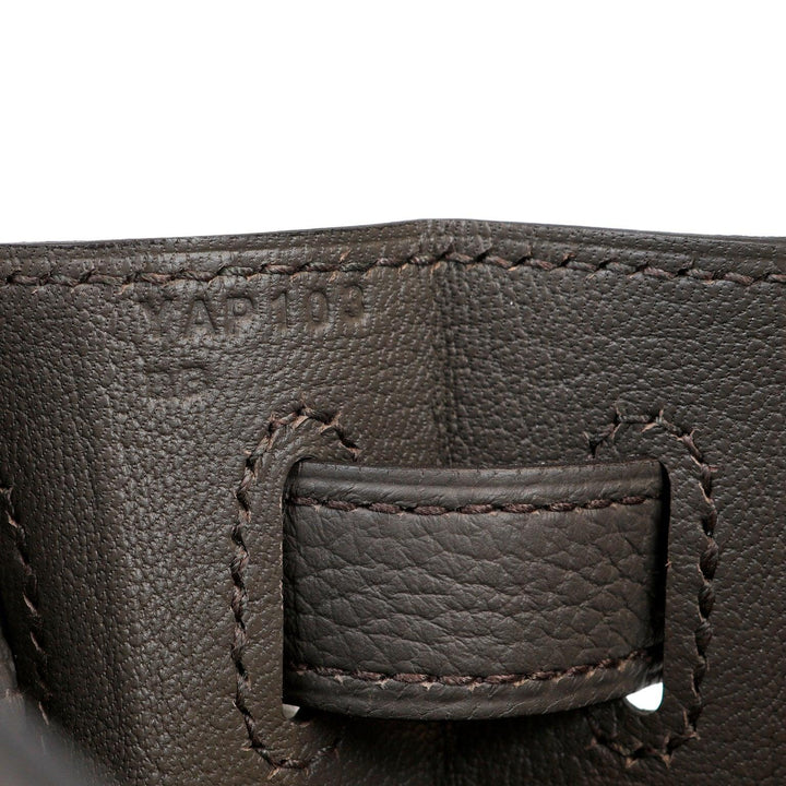 Hermes 28cm Gris Etoupe Togo Kelly w/ Gold Hardware