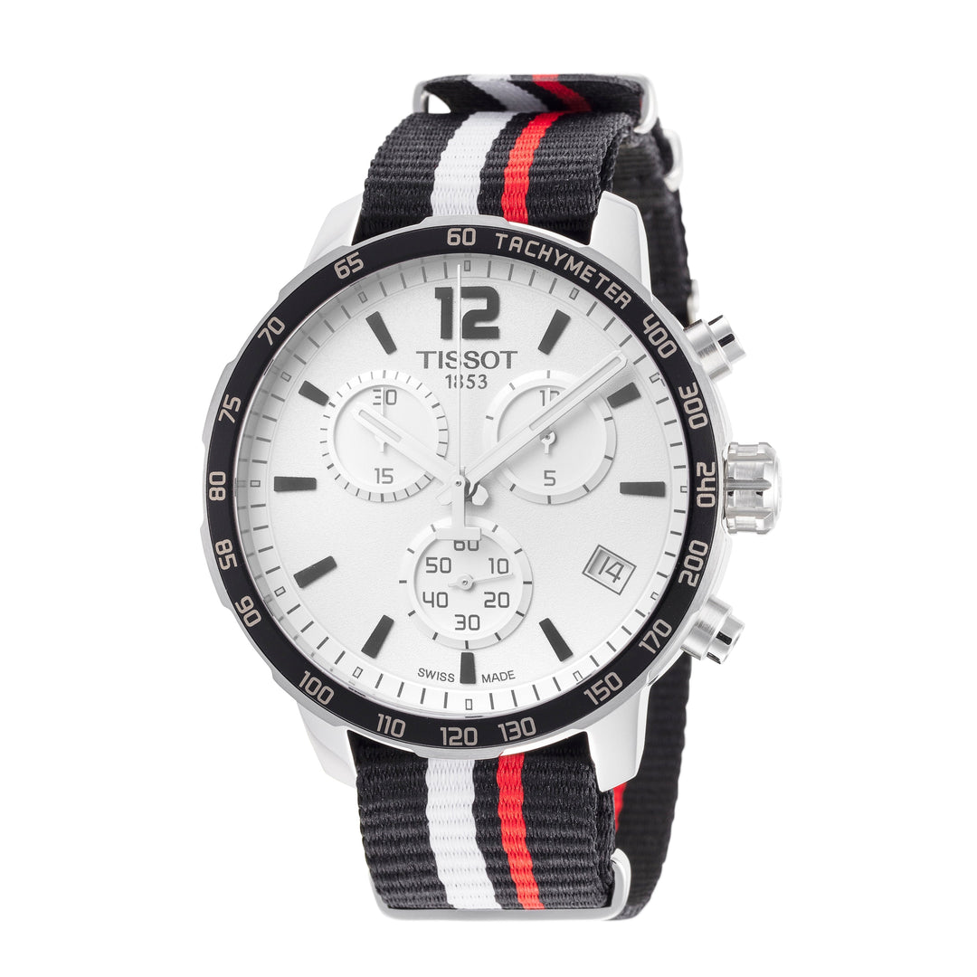 title:Tissot T0954171703701 Men's T-Sport Quickster Quartz Chrono Watch;color:Black, White, and Red
