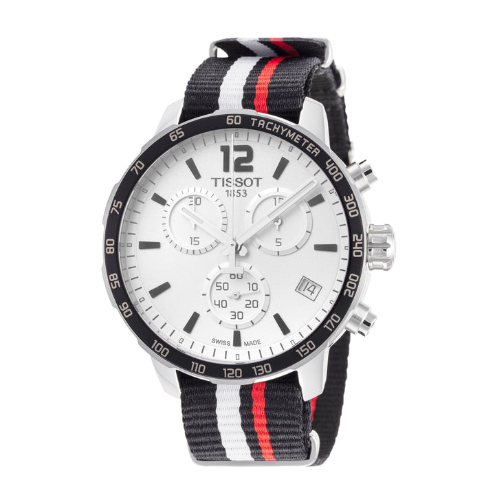 title:Tissot T0954171703701 Men's T-Sport Quickster Quartz Chrono Watch;color:Black, White, and Red