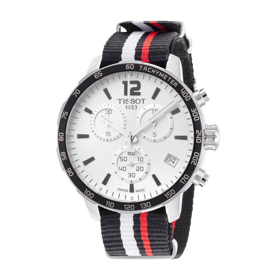 title:Tissot T0954171703701 Men's T-Sport Quickster Quartz Chrono Watch;color:Black, White, and Red