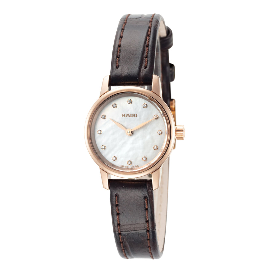 title:Rado Women's R22891915 Coupole Classic 21mm Quartz Watch;color:Brown