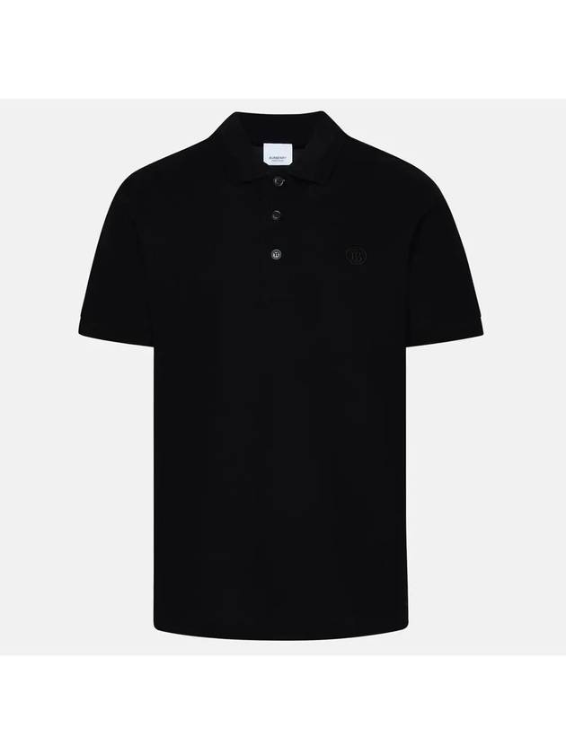 Burberry Men's Eddie Embroidered Logo Polo Shirt Black