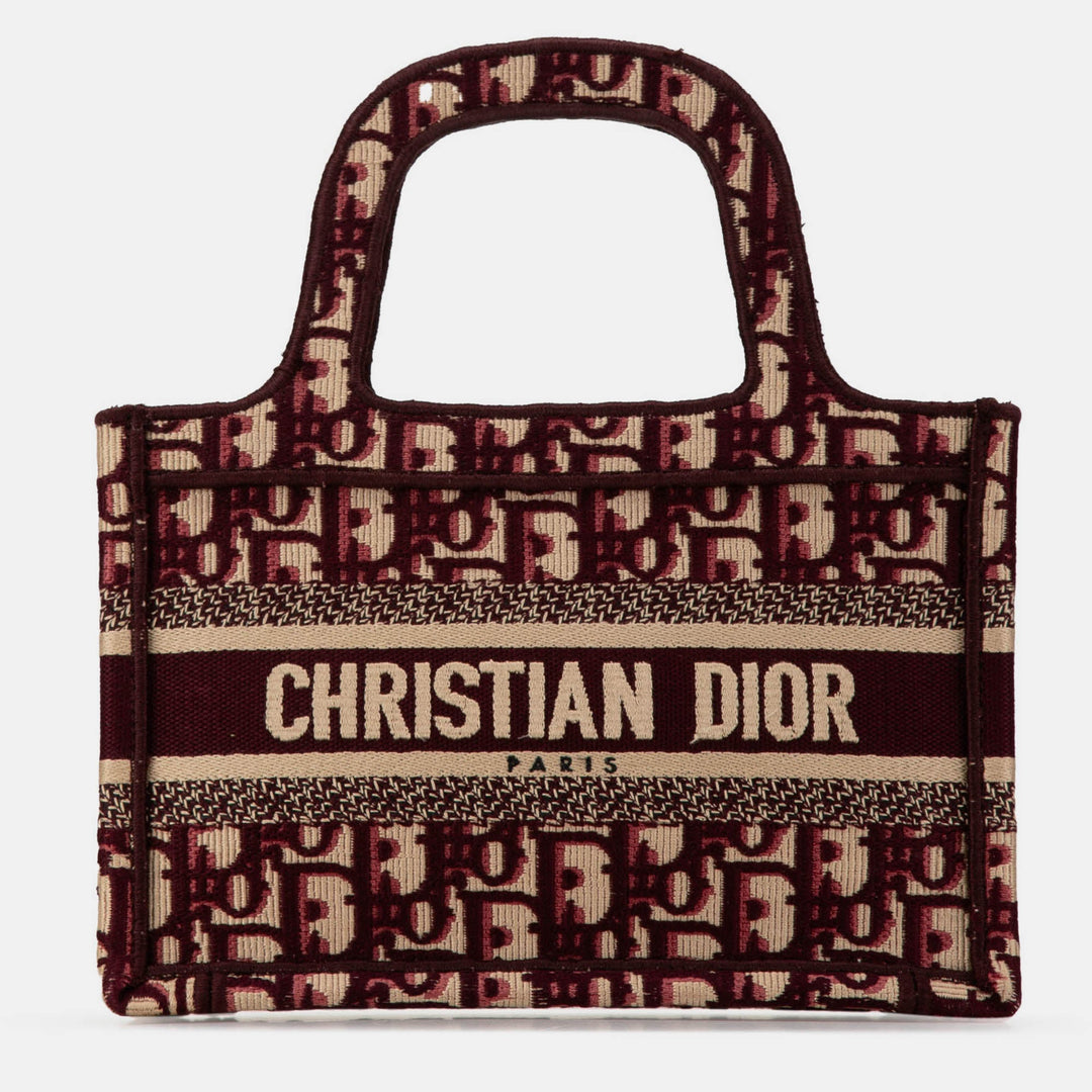 Top quality Dior Red Oblique Canvas Mini Book Tote Bag