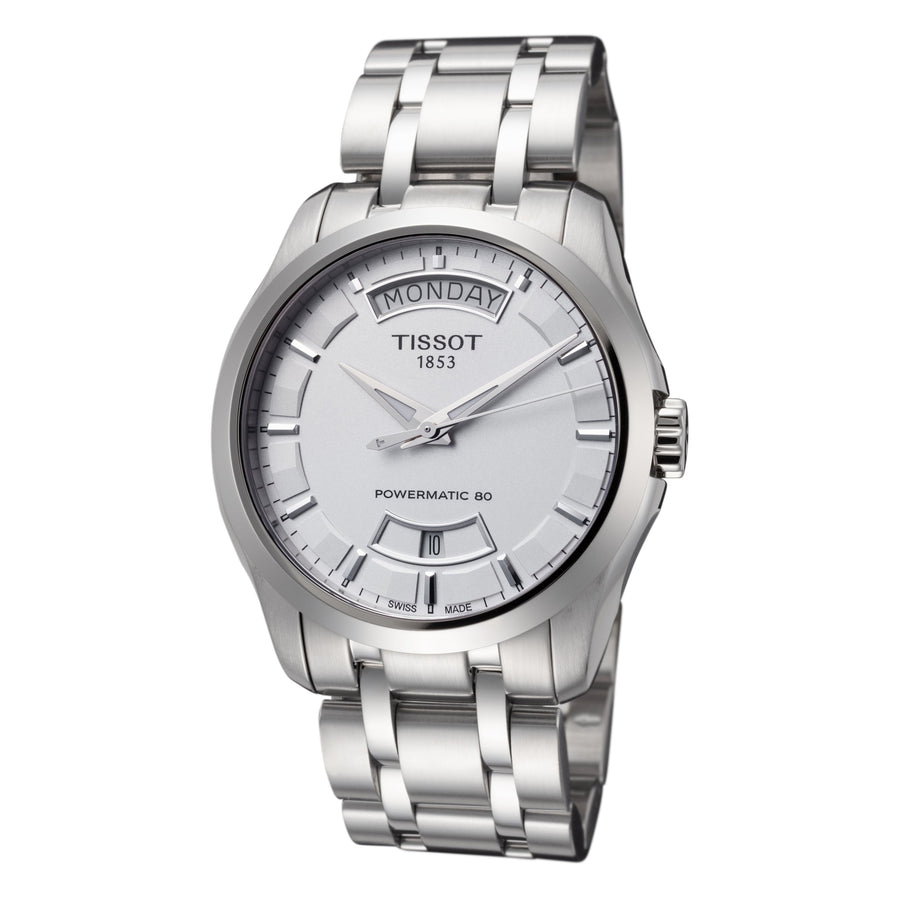 title:Tissot Men's T0354071103101 T-Classic 39mm Automatic Watch;color:Silver Dial Grey Band