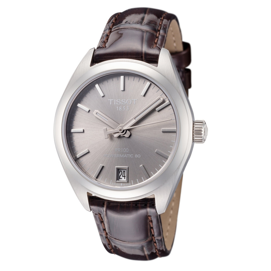title:Tissot Women's T1012071607100 T-Classic 33mm Dial Leather Watch;color:Silver