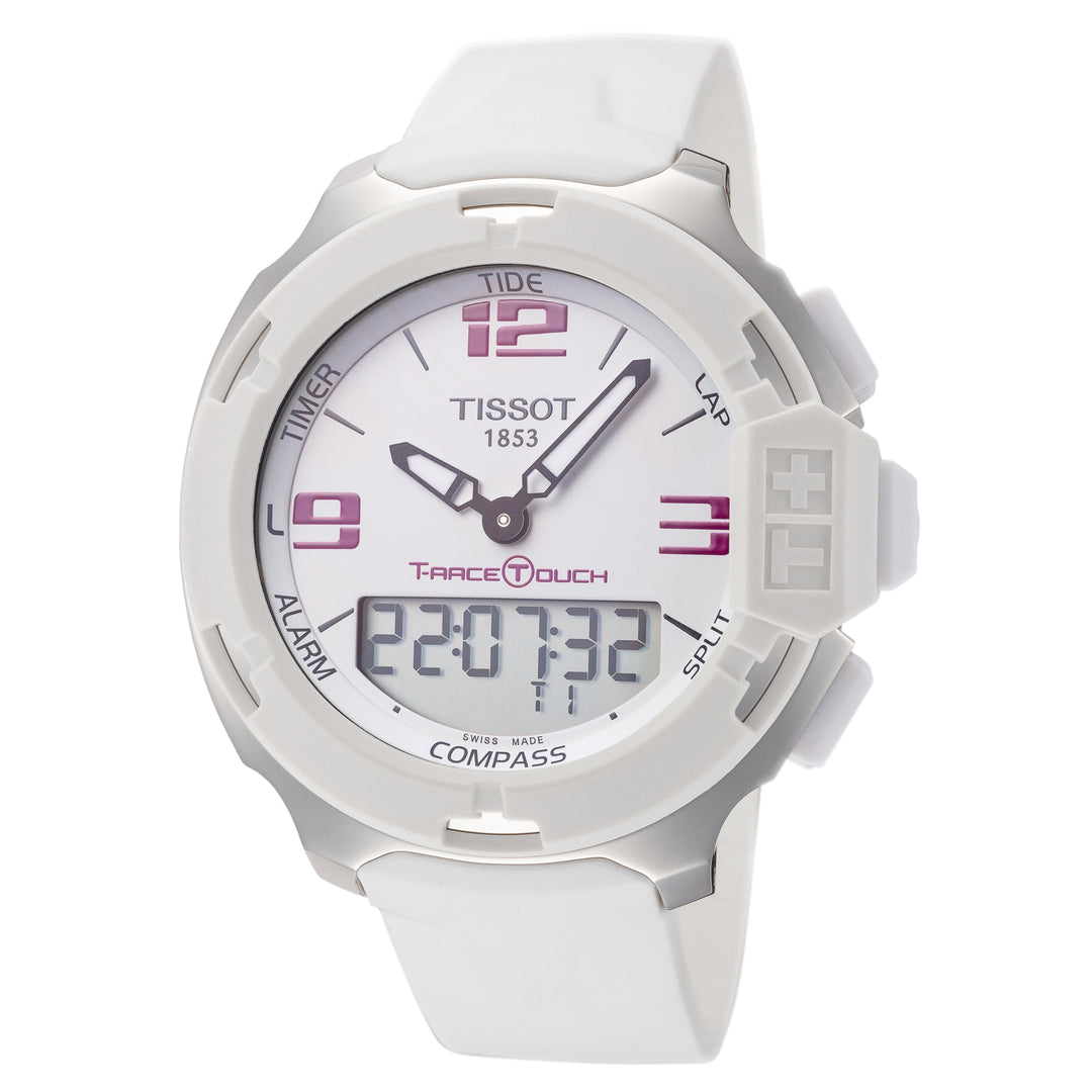 title:Tissot Men's T081.42.01.701.700 T-Touch 42.15mm Quartz Watch;color:White