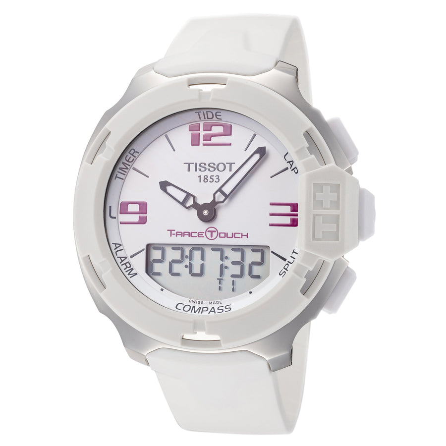 title:Tissot Men's T081.42.01.701.700 T-Touch 42.15mm Quartz Watch;color:White