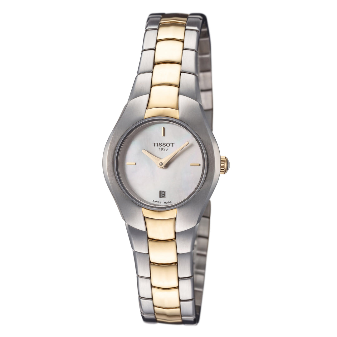 title:Tissot Women's T0960092211100 T-Round 25.9mm MOP Dial Stainless Steel Watch;color:Multi