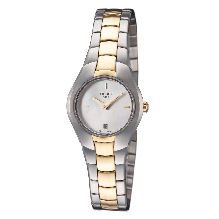 title:Tissot Women's T0960092211100 T-Round 25.9mm MOP Dial Stainless Steel Watch;color:Multi