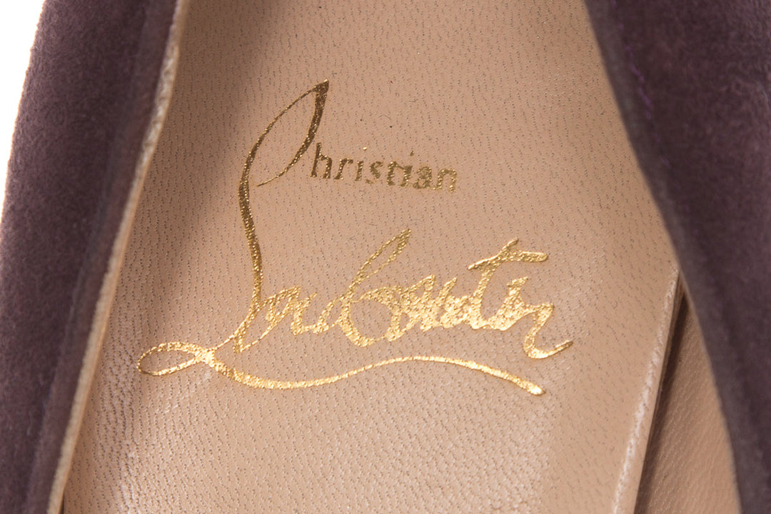Christian Louboutin Eggplant Suede Pumps SZ 38.5